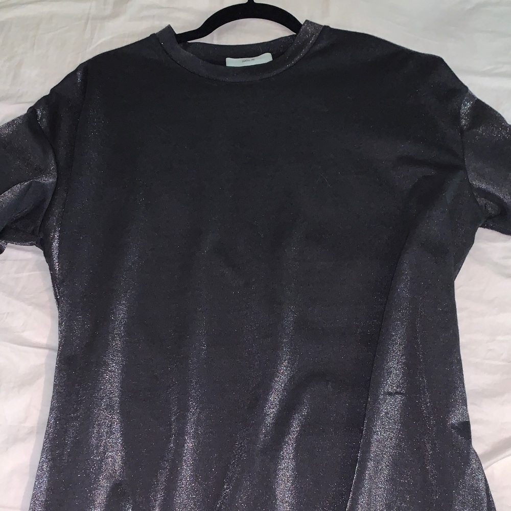 Sparkly t shirt dress in grey